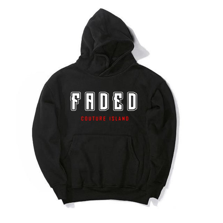 Signature Faded Couture Island Hoodie - Black